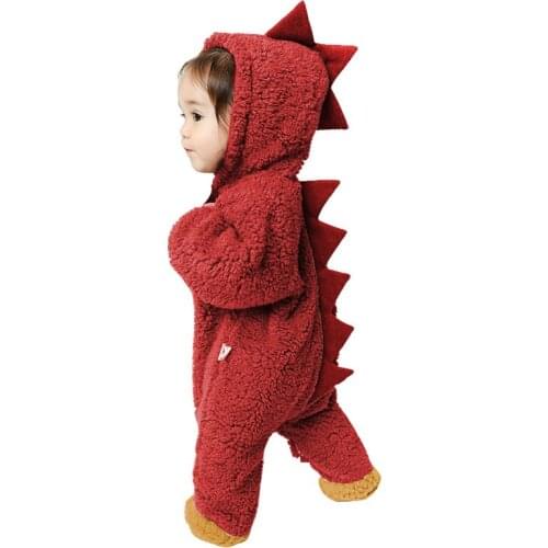 Baby Clothes Climbing Clothes Infant Children Jumpsuit Autumn Winter Thickening Warm Coral Fleece Newborn Hooded Zipper Footwear