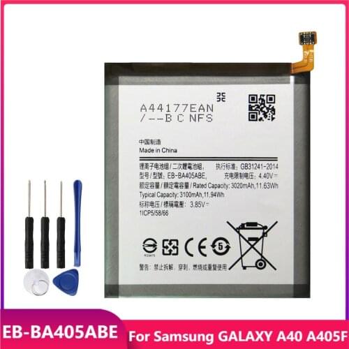 Original Phone Battery EB-BA405ABE For Samsung GALAXY A40 A405F Replacement Rechargable Batteries 3000mAh With Free Tools