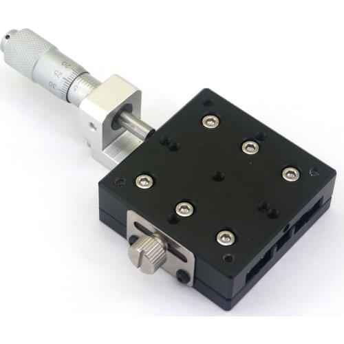 Aluminum Alloy X Axis 50X50mm Trimming Platform Manual Linear Stages Bearing Tuning Sliding Table