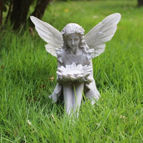 Portable Good Bird Feeder Angel Figurine Lightweight Garden Statue Fine Workmanship for Home