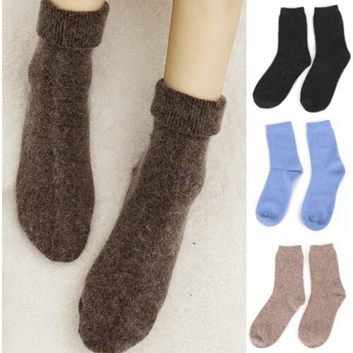 Super Thicker Solid Socks Angora Cashmere Women Girls Socks Winter Warm Funny Happy female women Socks