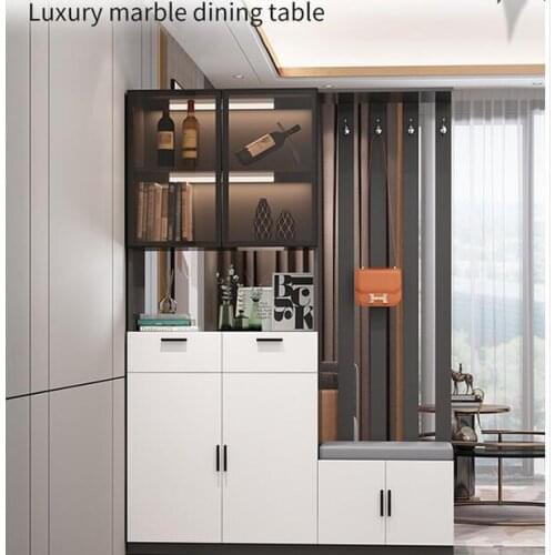 Light luxury porch cabinet wine cabinet shoe cabinet household door clothes and hats storage integrated cabinet door hall cabine