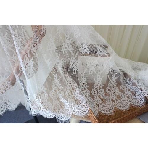 W150cm 1.45meter/lot Black and White Retro Bone Thread Eyelash Fabric Curtain , Dress Handmade Sewing Fabric X1068