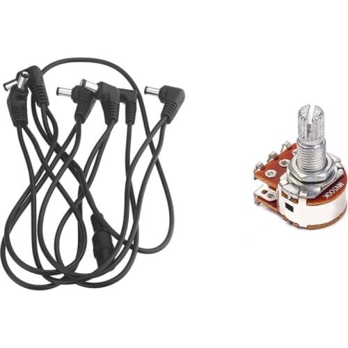Vitoos 6 Ways Electrode Daisy Chain Harness Cable Copper Wire With 1Pc MN500K Dual Blend Balance Potentiometer(POT)