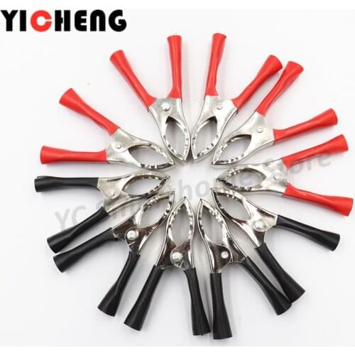 5Pcs red 5Pcs black 70MM Car battery fire clips High current alligator clips Large emergency battery clips Wire clips 30A