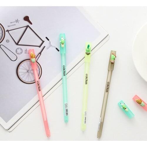 1Pcs Cactus Gel Pens Novelty Plants Neutral Pens Cute Pens For School Supplies Writing Gifts Korean Stationery Kawaii Pens