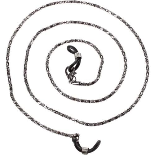 1pcs Reading Glasses Eyeglasses Sunglasses Neck Cord Holder Strap Metal Chain Black