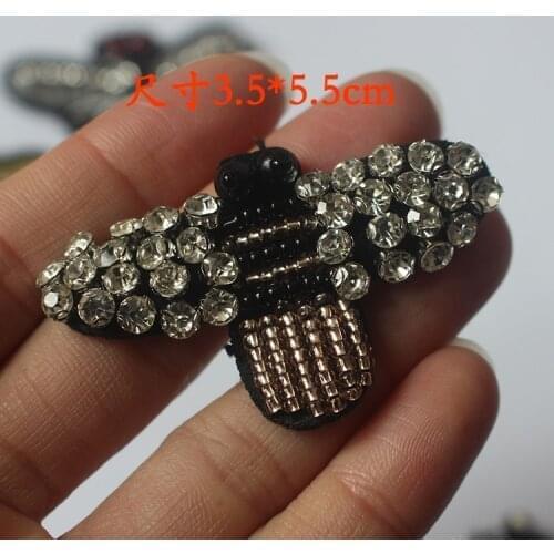 Small size bee 10pcs/lot bead patches applique patches for clothing fabric patch sewing parches bordados embroidered patches