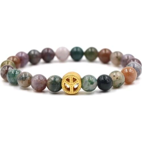 2019 New Fashion Ancient Gold Geometrical Shape Accessories Jewelry Natural Gem Beads Bracelet Bangle Gift for Women Men