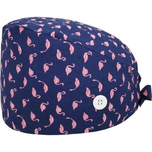 2021 New Heart Flowers Print Pet Work Hats Dust Cap Nursing Cap Elastic Beauty Hats Beauty Salon Baotou Scrubs Hat Gorras Hombre