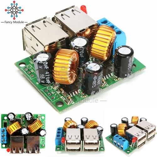 A5268 Step Down Power Supply Converter Board Module 4-USB Port DC 12V 24V 40V to 5V 5A For MP3/MP4 Phone Car Equipment