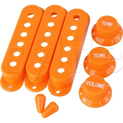 Electric Guitar 48/50/52mm Pickup Covers With 3 Knobs 2 Switch Tips Yellow