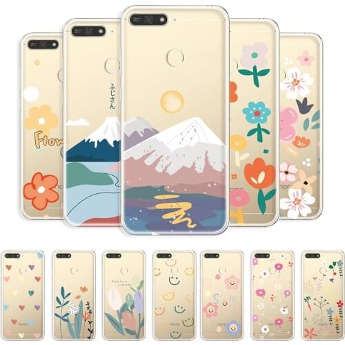 For Huawei Honor 7A Pro Case Clear Phone Case For Huawei Y6 Prime 2018 Scenery Style Cover For Honor 7C RU 5.7" Transparent Capa