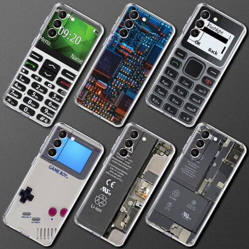 Movil Phone Case for Samsung Galaxy S20 FE S21 Ultra S10 Plus Note 10 Lite 9 Transparent Soft Cover Camera Battery Calculator