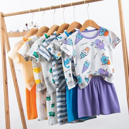 Children Clothes Boys Girls Outfits T-Shirt+Shorts 2pcs Suit Kids Cars Clothing Sets Baby Pajamas Sleepwear Unisex Clothing suit