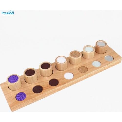 Baby Toy Montessori Wood Texture Cylinders Touch Rough & Smooth Early Childhood Education Preschool Kids Brinquedos Juguetes