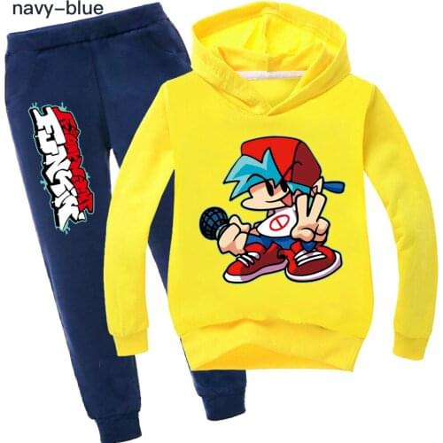 Children Friday Night Funkin Hoodies Pants Suits Kids Clothes Set Toddler Boys Girls Cartoon Outfits Casual Clothing Sport Suit