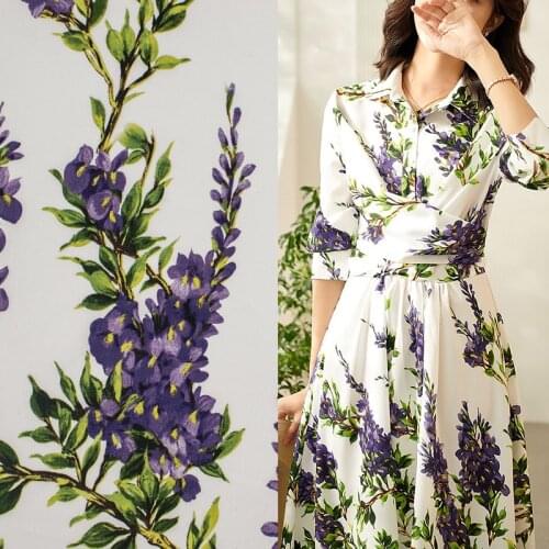 The Purple Wisteria Cotton Fabric For Dress Tissus Coton ImprimÉ Telas Algodon Estampadas Sewing Ткань Для Шитья Vestidos Tissu