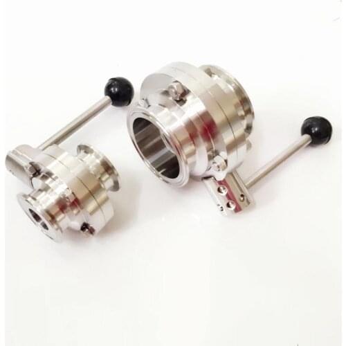 Fit 102mm Pipe OD x 4" Tri Clamp Sanitary Butterfly Flow Control Valve SUS 316L Stainless Beer Brewing Home