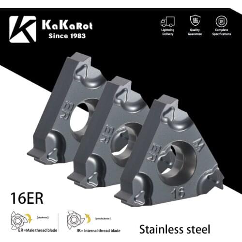 KaKarot MMT16ER AG55 AG60 14W 11W NPT Carbide Insert Thread Turning Tool Insert For SER CNC Lathe SER/SEL Stainless-Steel