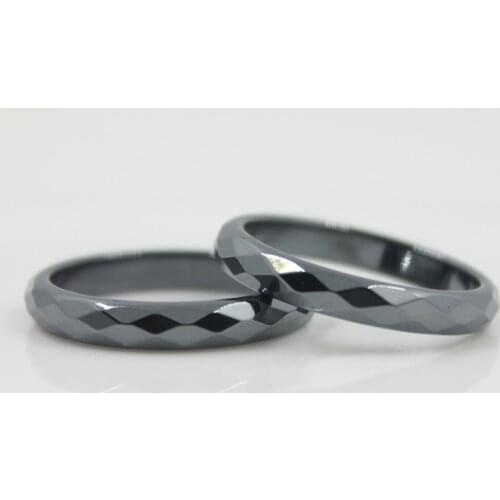 Fashion Grade AAA Quality 4 mm Width Faceted Hematite Rings (1 Piece) HR1001