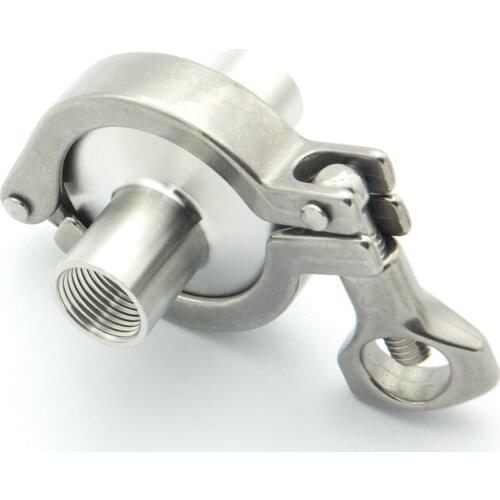 304 Stainless Steel Sanitary Pipe Fitting Set 3/8" BSP Female Thread Ferrule + 1" Tri Clamp + Silicon Gasket For Home Brew
