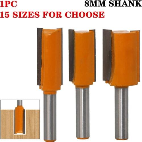1pc 8mm Shank Straight Long Blade Flush Trim Wood Router Bit Industrial Grade Two Flute Woodworking Milling Cutter