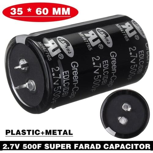 1pc Farad Capacitor 2.7V 500F Automobile Car Super Farad Capacitor 35*60mm For Car Auto Accessories Electronic Components