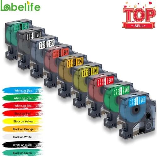 Labelife 18432 18435 18438 18444 Compatible for DYMO Rhino Coloured Vinyl Labels Tape for Dymo Rhino 4200 5000 5200 Label Maker