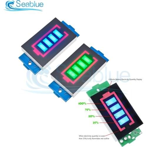 1S 2S 3S 4S 6S 7S Series Lithium Battery Capacity Indicator Module Blue/Green Display Electric Vehicle Battery Power Tester Lipo
