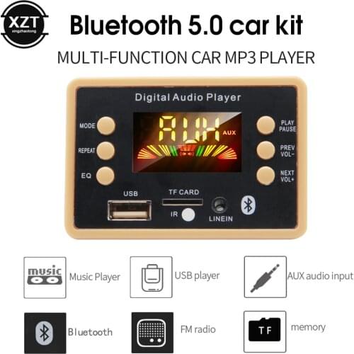 MP3 Decoder Decoding Board Module 12V Bluetooth 5.0 for Car MP3 Player WMA WAV FLAC APE Support TF Card USB FM Remote Board