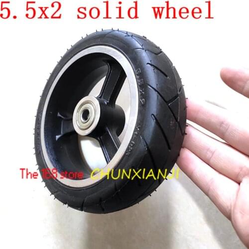 Lightning Shipment Solid Wheels 5 Inch 5.5x2 Fast Wheel F0,jackhot,Nes Carbon Fiber Scooter Solid Tire with Alloy Rim