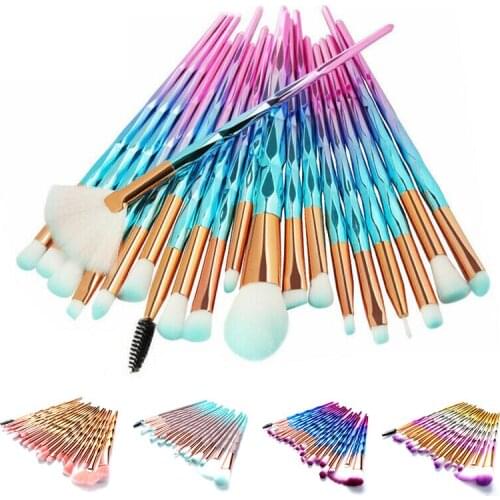 20pcs/set Diamond Makeup Brushs Set Eyeshadow Foundation Comestic Brushes Kit Beauty Make Up Tool For Face Makeup