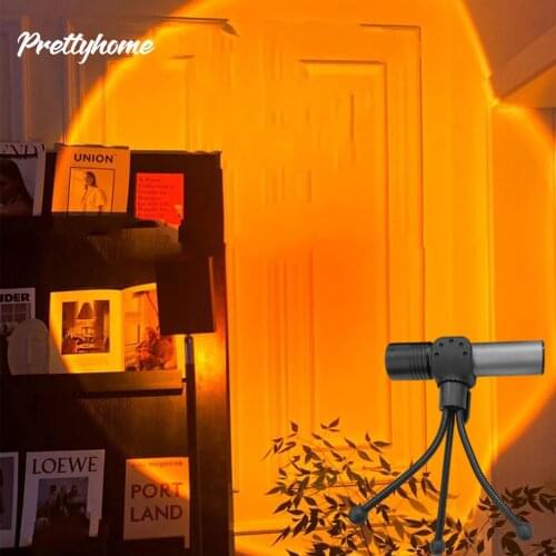 Rainbow sunset room wall projection atmosphere lamp colorful night light rechargeable rainbow modern bedroom lamp living room