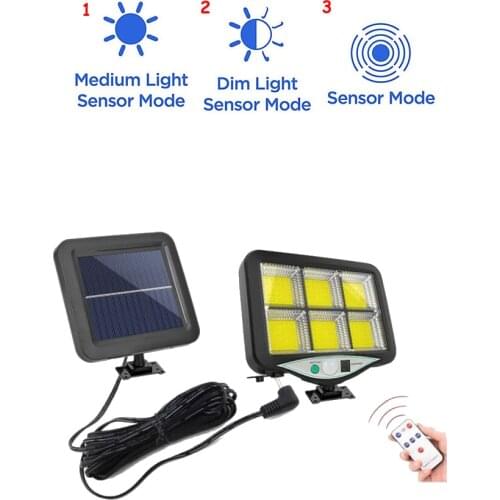 Seperable 120 LED Solar Power PIR Motion Sensor Flood Wall Light Waterproof Outdoor Indoor Garden Security Solar Lamp With 5m ca