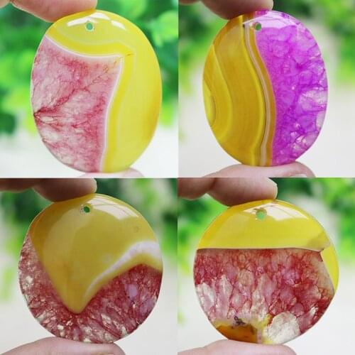 Natural Druzy Geode Crystal Agates Multiple Size&Shape Pendant Stone Bead for Jewelry Making 1Pcs Charms Beautiful