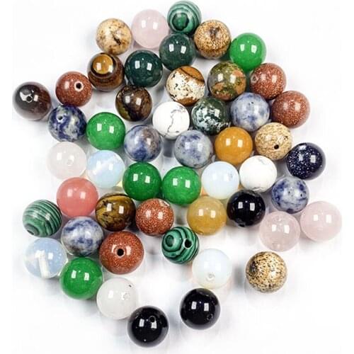 Natural Stone Half Hole Beads Round Loose Beads Exquisite charm For DIY Jewelry Making Earring Stud Accessories Wholesale