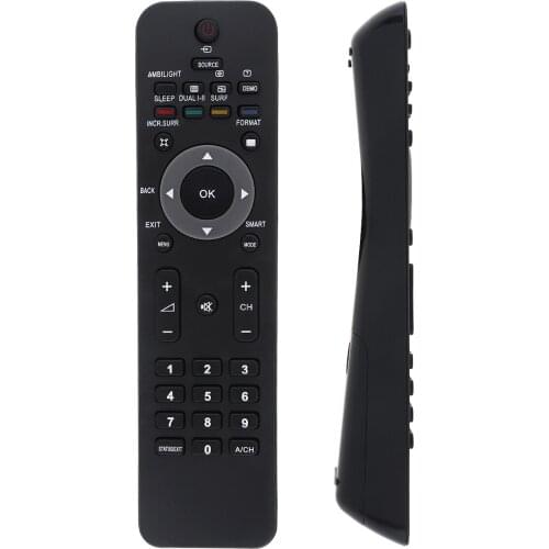 Black ABS 433MHz IR Replacement TV Remote Control with 10M Long Transmission Distance Fit for Philips 242254902454 TV