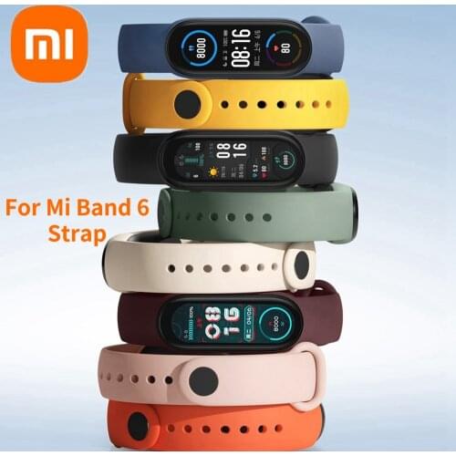 100% Original Xiaomi Mi Band 6 Strap Silicone Bracelet New 2021 Pink White Wrist Straps Xiomi Mi6 band6 Miband 6 Wristband
