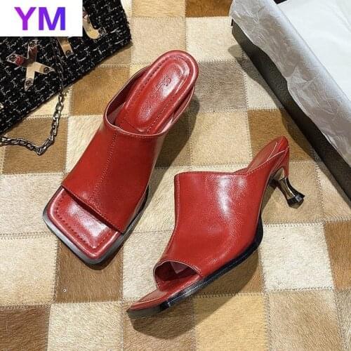 Women Summer Sandals Square Toe Slides Female Flip Flops Elegant Shoes Ladies Beach New Zapatillas Mujer Casa Sapato Feminino