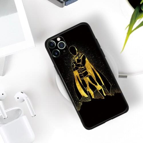 Golden Design Saitama one punch Man silicone Phone Case FOR iPhone Se 6 6s 7 8 Plus X Xr Xs 11 12 Mini Pro Max TPU Soft Cover