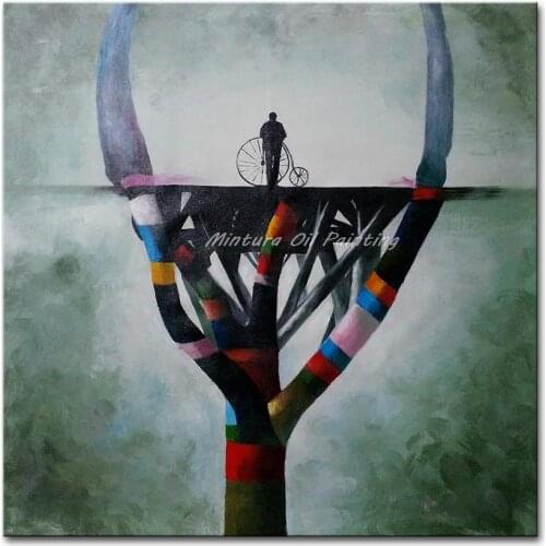 Handpainted City Tree Modern Oil Painting On Canvas Wall Painting Wall Art Wall Pictures For Living Room Home Decor Wall Decor