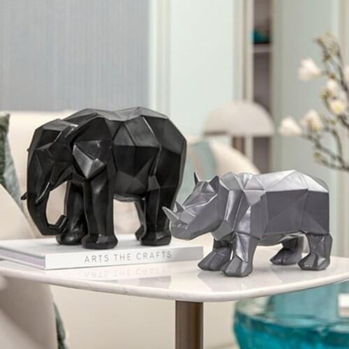 Animal Elephant Shape Model Statue Creative Living Room Decoration Wine Cabinet Ornaments Figurine Resin Craft Supplies