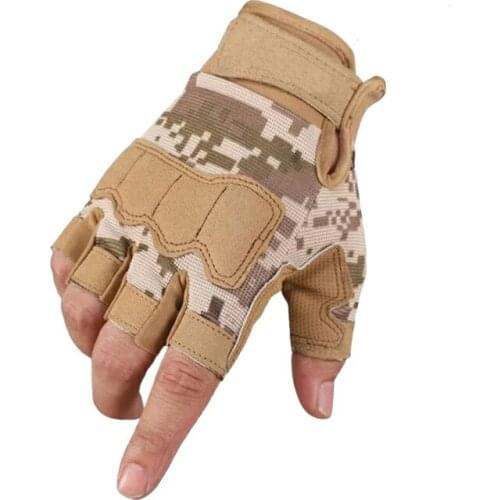 Tactical Gloves Men Military Army Combat Gloves Special Forces Male Outdoor Hunt Slip-resistant Camouflage Half-finger Gloves