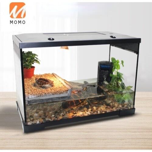 Villa Turtle Jar Provided with Balcony Mixed Tank with Filter Fish Turtle Change Water Glass Cylinder
