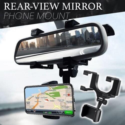 Rear-view Mirror Phone Mount for 4.0-6.5inch Phone Adjustable Telescopic Mobile Phone Stands Navigation Bracket NK-Shopp