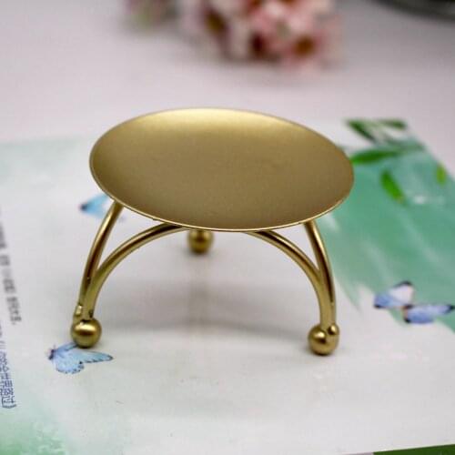 Iron Tea Light Candle Plate Stand Round Tealight Candlestick Candle