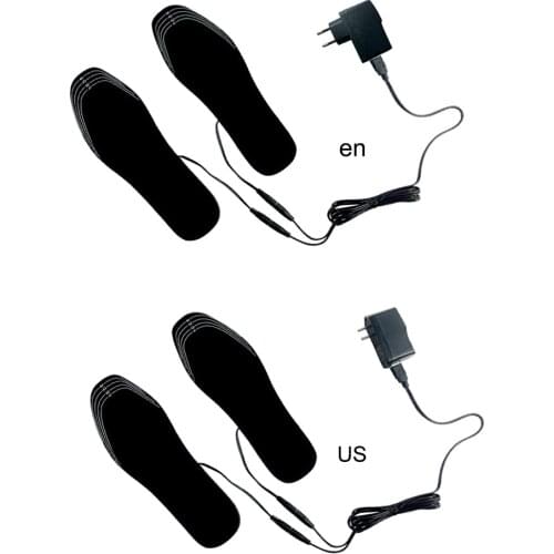 1 Pair USB Heated Insoles Winter Feet Warm Shoe Pad Mat Comfortable Outdoor Sports Shoe Heating Insoles with Adapter