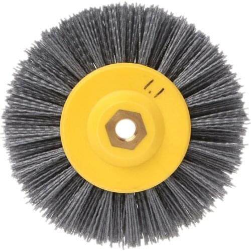1 piece 150x40mm x M14 P80Nylon Abrasive Wire Polishing Brush Wheel for Wood Furniture Stone Antiquing Grinding