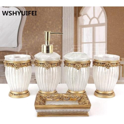 Bathroom accessories Natural resin soap dish toothbrush holder gargle cup lotion bottles home decor wedding supplies